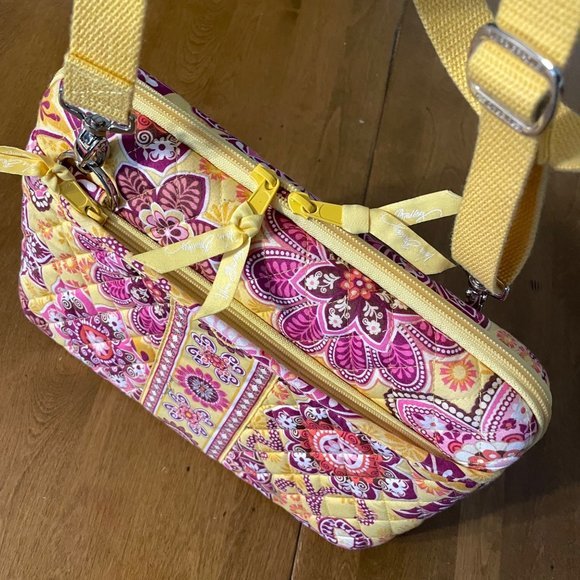 Vera Bradley Bali‎ Gold Table Hard Case Holder With Shoulder Strap Zip Up - Picture 6 of 12